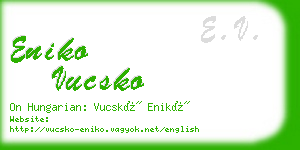 eniko vucsko business card